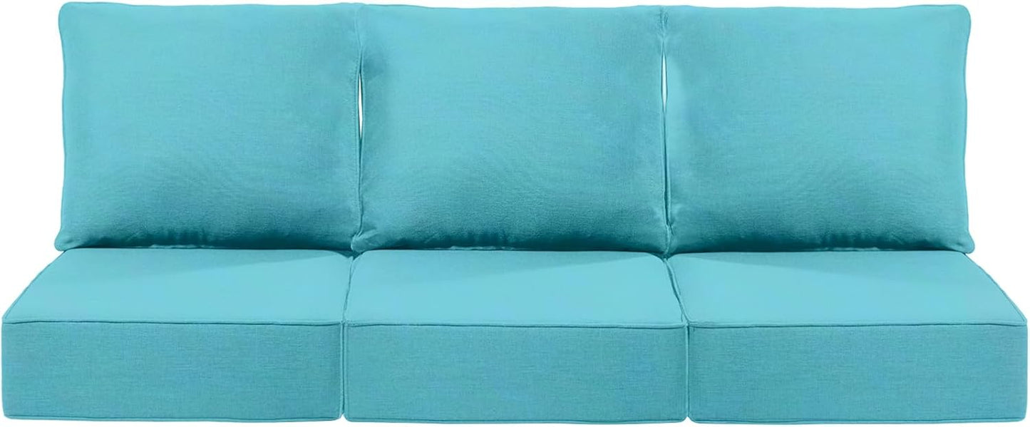 Luxury 24x24x6 Outdoor Chair Cushions Set of 4 - Heavy Duty Water-Resistant Comfortable Cushion for Patio Furniture Set Dining Gliding Rocking Chairs Loveseat L-Shape Sofa - Beige