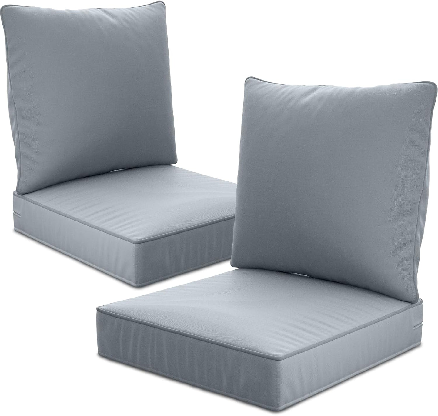 24" x 24" x 6" Outdoor Deep Seat Cushions Set - 4 Set Waterproof & Fade Resistant Patio Furniture Replacement Cushions, Non-Slip Outdoor Cushions Fit Loveseats, Couches, Chairs, and Sofas.
