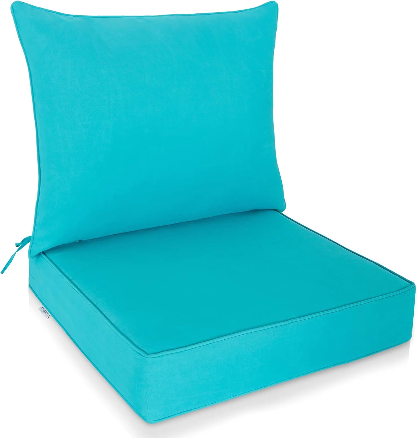 EAGLE PEAK Outdoor Deep Seat Patio Seat Cushion Set, 25 x 25 x 5 inch, 2-Piece Back Chair Cushion, Set of 4, Gray