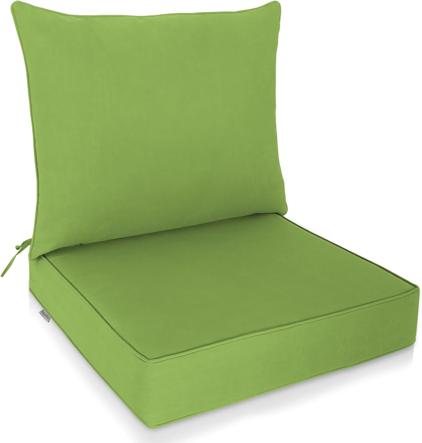 EAGLE PEAK Outdoor Deep Seat Patio Seat Cushion Set, 25 x 25 x 5 inch, 2-Piece Back Chair Cushion, Set of 4, Gray