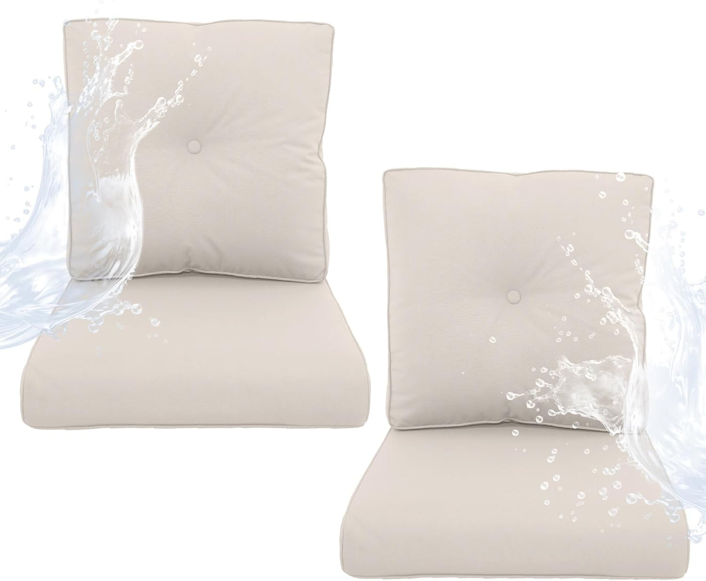 Outdoor Chair Cushions 5 Sets - 22 * 24" Patio Furniture Cushions with Removable Cover, 28D High Density Sponge Filling Outdoor Patio Cushions for Chairs, Rocker, Sofa and Loveseat - Grey