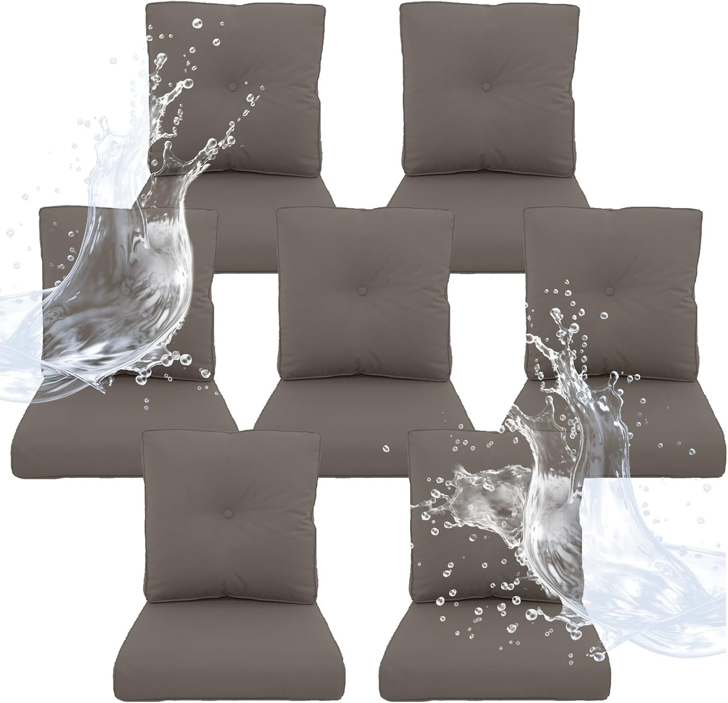 Outdoor Chair Cushions 5 Sets - 22 * 24" Patio Furniture Cushions with Removable Cover, 28D High Density Sponge Filling Outdoor Patio Cushions for Chairs, Rocker, Sofa and Loveseat - Grey