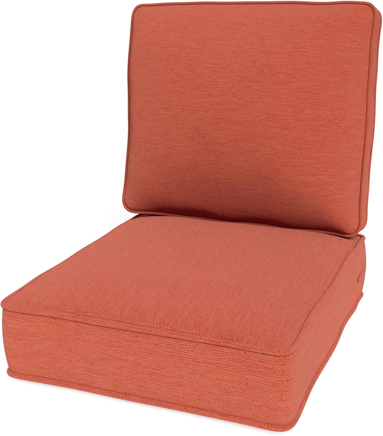 24" x 23" Outdoor Chair Cushions, High-Density Foam Deep Seat Patio Cushions Olefin Fabric & Removable Zipper Cover Outdoor Furniture Replacement Cushions Set of 5 for Chair Sofa Couch - Beige
