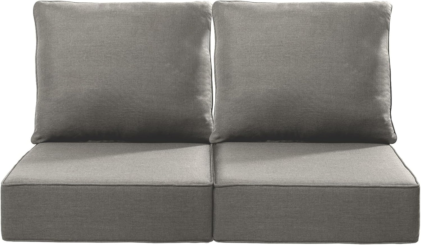 Luxury 24x24x6 Outdoor Chair Cushions Set of 4 - Heavy Duty Water-Resistant Comfortable Cushion for Patio Furniture Set Dining Gliding Rocking Chairs Loveseat L-Shape Sofa - Beige