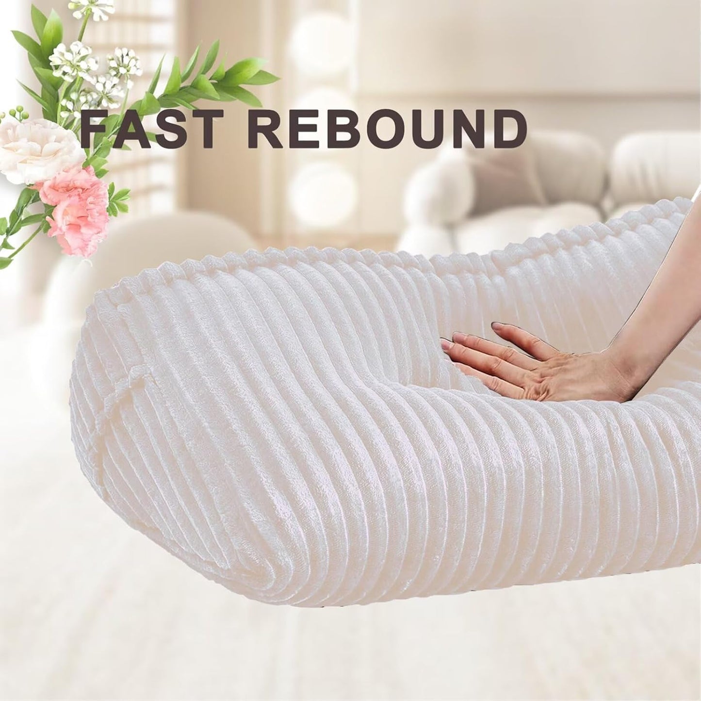 Headboard Pillow for Perfect Reading and Relaxation - Beige Wedge Backrest Pillow for Bed,Daybed,and Lounging - Supportive and Stylish Long Pillow for Sitting and Sleeping Queen (59x8x20 Inches)
