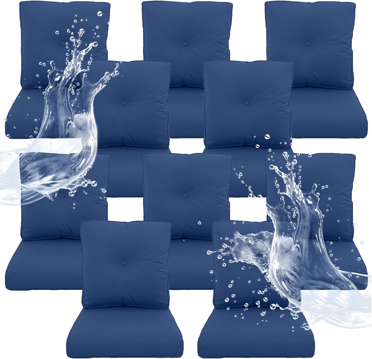 Outdoor Chair Cushions 5 Sets - 22 * 24" Patio Furniture Cushions with Removable Cover, 28D High Density Sponge Filling Outdoor Patio Cushions for Chairs, Rocker, Sofa and Loveseat - Grey