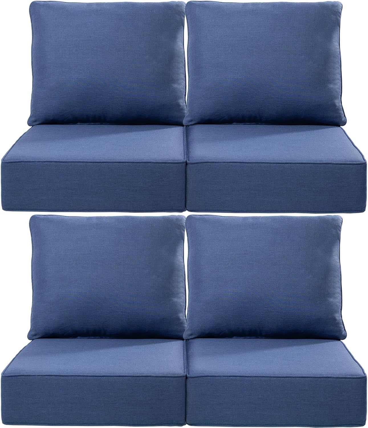 Luxury 24x24x6 Outdoor Chair Cushions Set of 4 - Heavy Duty Water-Resistant Comfortable Cushion for Patio Furniture Set Dining Gliding Rocking Chairs Loveseat L-Shape Sofa - Beige