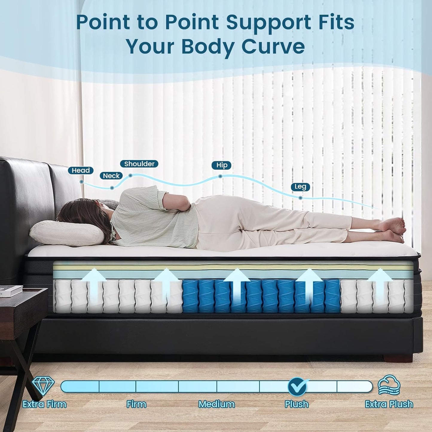 Full Size Mattress,10 Inch Memory Foam Hybrid Mattress in a Box,Individual Pocket Spring Breathable Comfortable for Sleep Supportive and Pressure Relief, CertiPUR-US