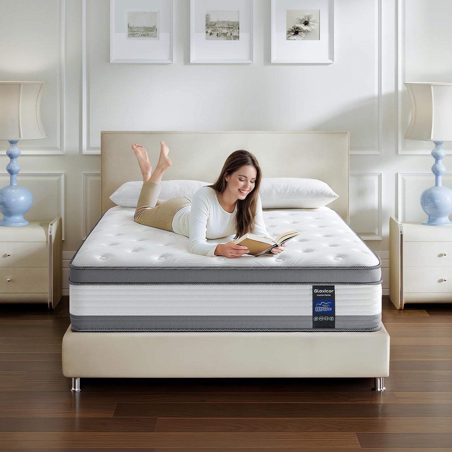Full Size Double Mattress 12 inch - Deep Sleep Medium Firm Hybrid Mattresses with Memory Foam & Individually Pocket Springs, Fiberglass-Free Bed in a Box, Pressure Relief, Edge Support, CertiPUR-US