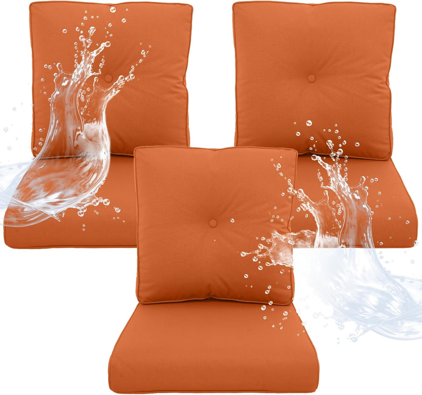 Outdoor Chair Cushions 5 Sets - 22 * 24" Patio Furniture Cushions with Removable Cover, 28D High Density Sponge Filling Outdoor Patio Cushions for Chairs, Rocker, Sofa and Loveseat - Grey