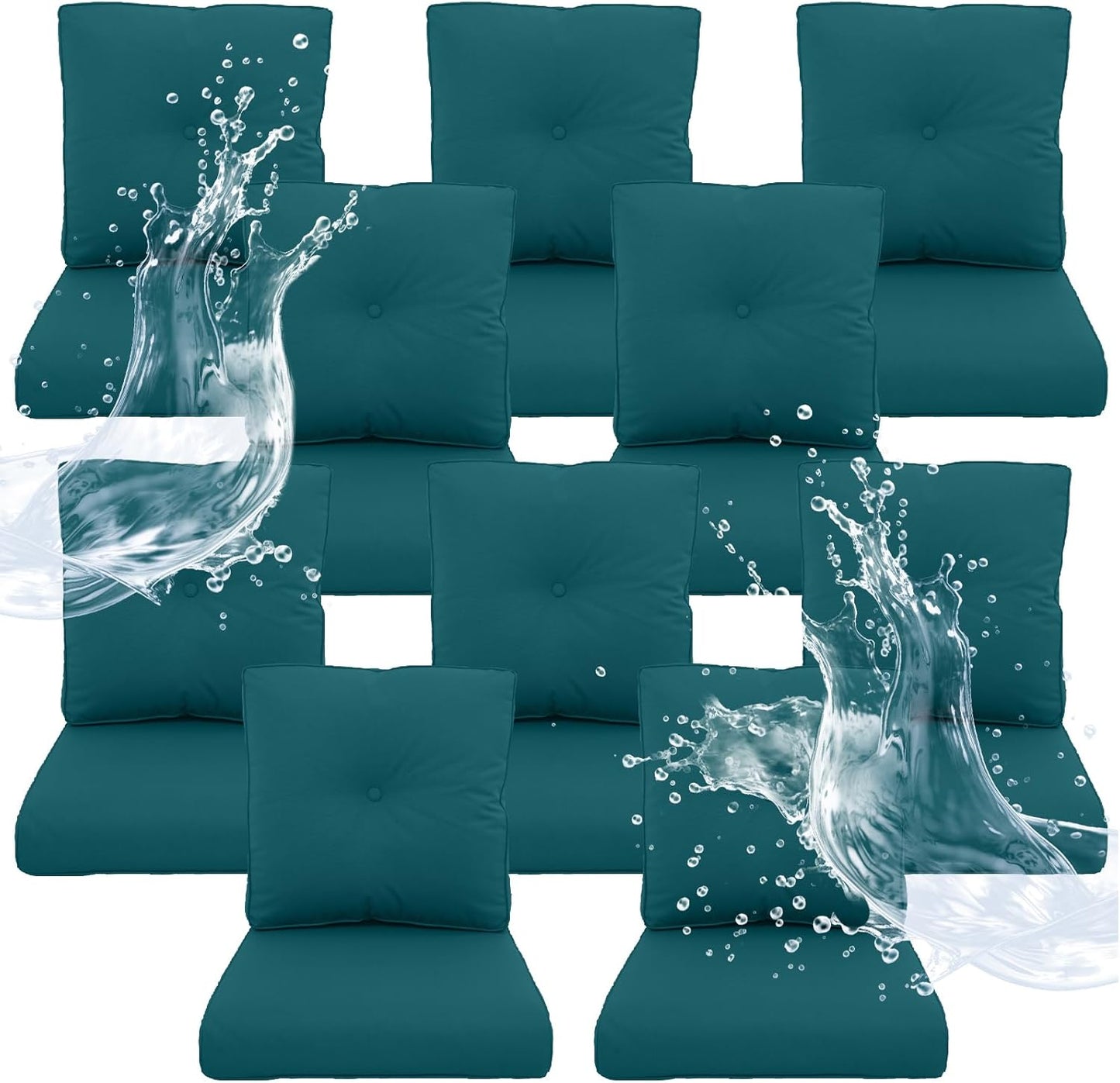 Outdoor Chair Cushions 5 Sets - 22 * 24" Patio Furniture Cushions with Removable Cover, 28D High Density Sponge Filling Outdoor Patio Cushions for Chairs, Rocker, Sofa and Loveseat - Grey