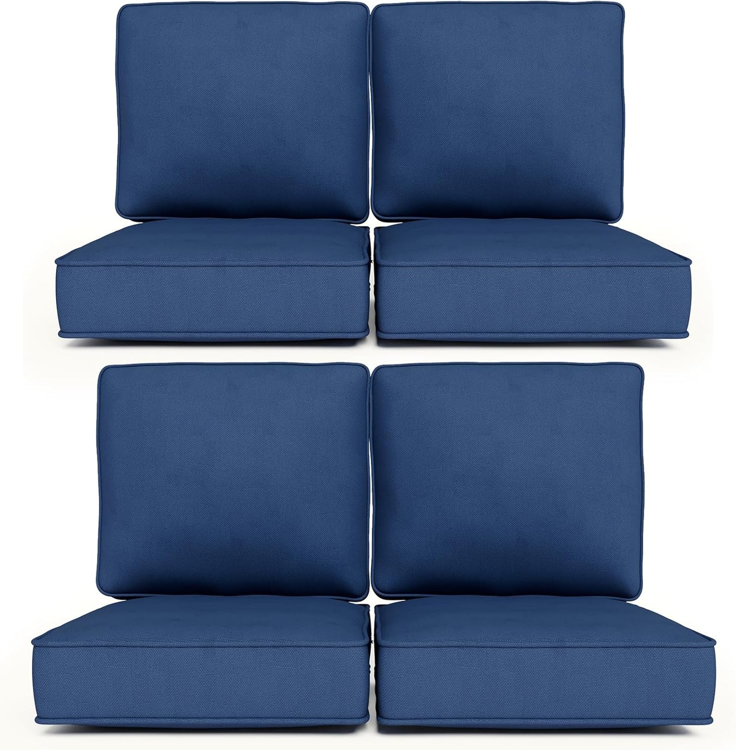 24" x 23" Outdoor Chair Cushions, High-Density Foam Deep Seat Patio Cushions Olefin Fabric & Removable Zipper Cover Outdoor Furniture Replacement Cushions Set of 5 for Chair Sofa Couch - Beige