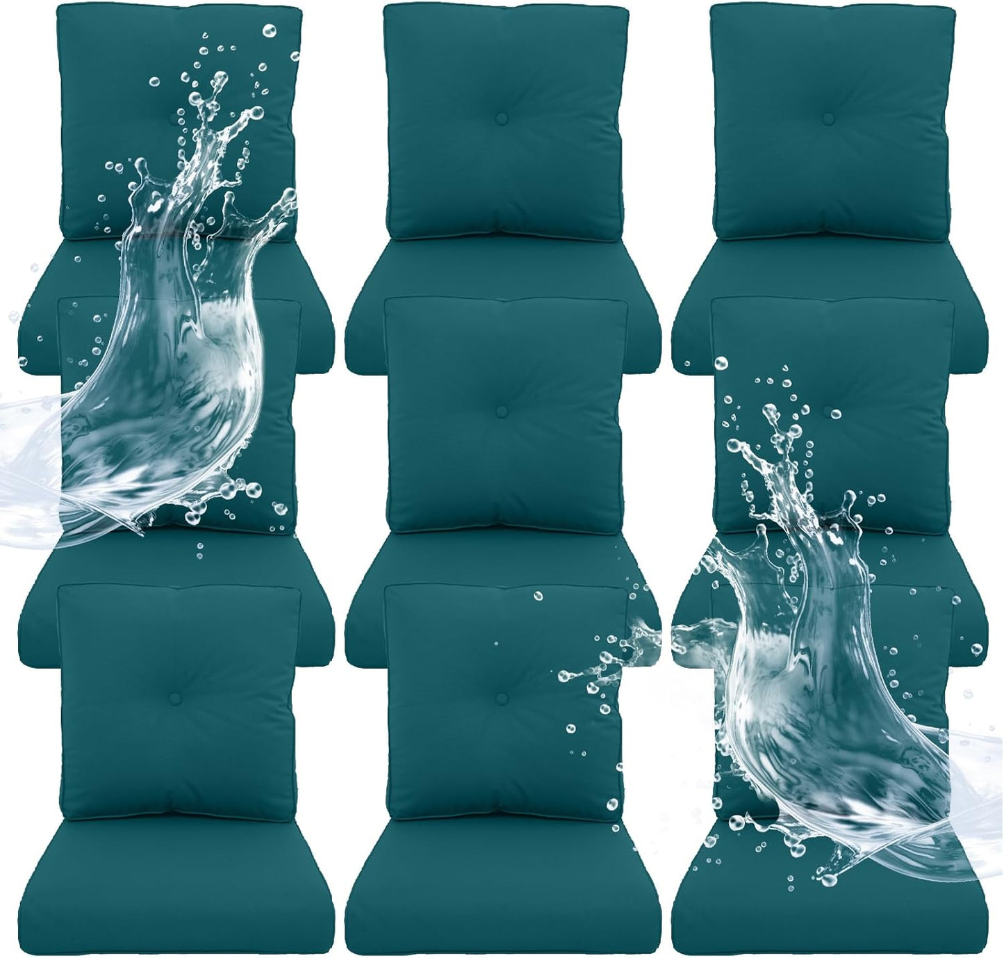 Outdoor Chair Cushions 5 Sets - 22 * 24" Patio Furniture Cushions with Removable Cover, 28D High Density Sponge Filling Outdoor Patio Cushions for Chairs, Rocker, Sofa and Loveseat - Grey