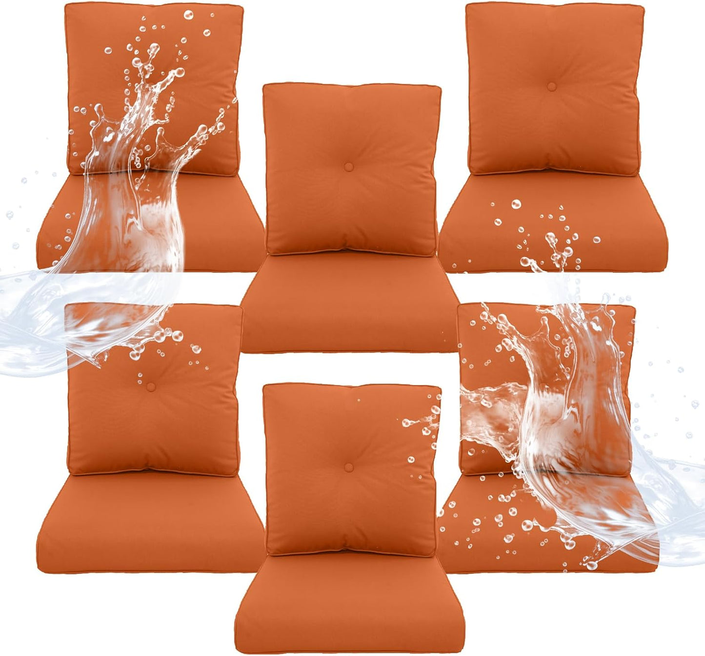 Outdoor Chair Cushions 5 Sets - 22 * 24" Patio Furniture Cushions with Removable Cover, 28D High Density Sponge Filling Outdoor Patio Cushions for Chairs, Rocker, Sofa and Loveseat - Grey