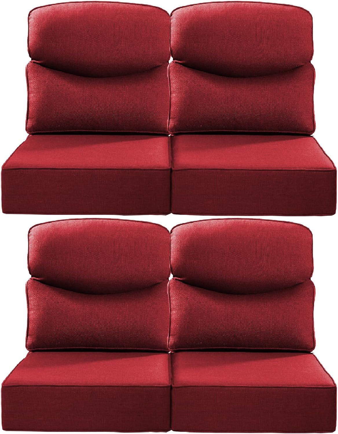 Luxury 24x24x6 Outdoor Chair Cushions Set of 4 - Heavy Duty Water-Resistant Comfortable Cushion for Patio Furniture Set Dining Gliding Rocking Chairs Loveseat L-Shape Sofa - Beige