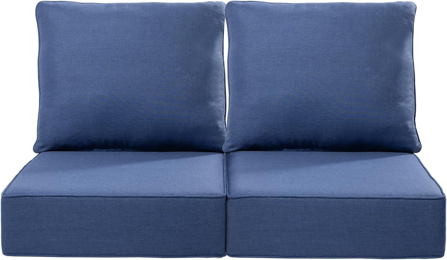 Luxury 24x24x6 Outdoor Chair Cushions Set of 4 - Heavy Duty Water-Resistant Comfortable Cushion for Patio Furniture Set Dining Gliding Rocking Chairs Loveseat L-Shape Sofa - Beige