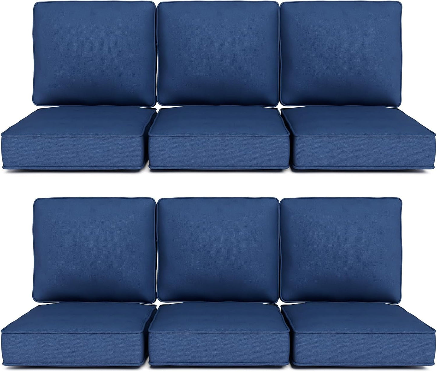 24" x 23" Outdoor Chair Cushions, High-Density Foam Deep Seat Patio Cushions Olefin Fabric & Removable Zipper Cover Outdoor Furniture Replacement Cushions Set of 5 for Chair Sofa Couch - Beige