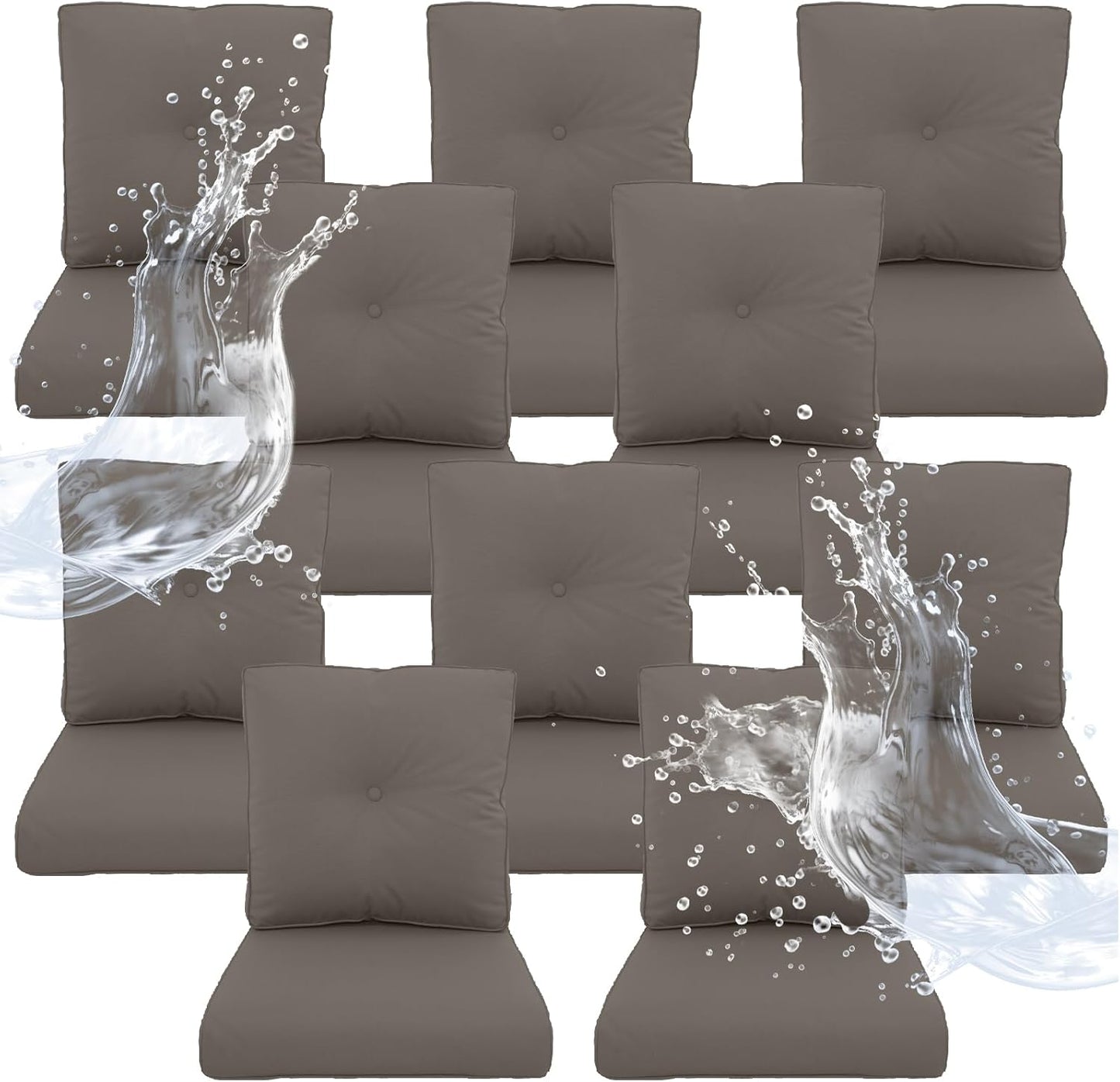 Outdoor Chair Cushions 5 Sets - 22 * 24" Patio Furniture Cushions with Removable Cover, 28D High Density Sponge Filling Outdoor Patio Cushions for Chairs, Rocker, Sofa and Loveseat - Grey