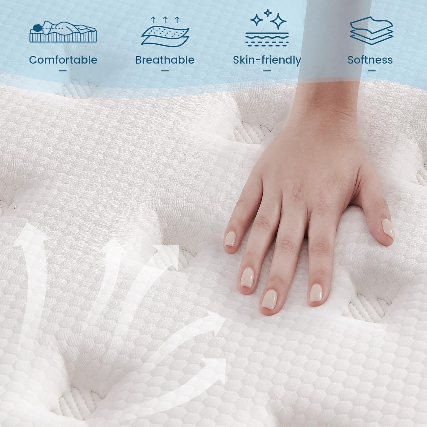 Full Size Mattress,10 Inch Memory Foam Hybrid Mattress in a Box,Individual Pocket Spring Breathable Comfortable for Sleep Supportive and Pressure Relief, CertiPUR-US