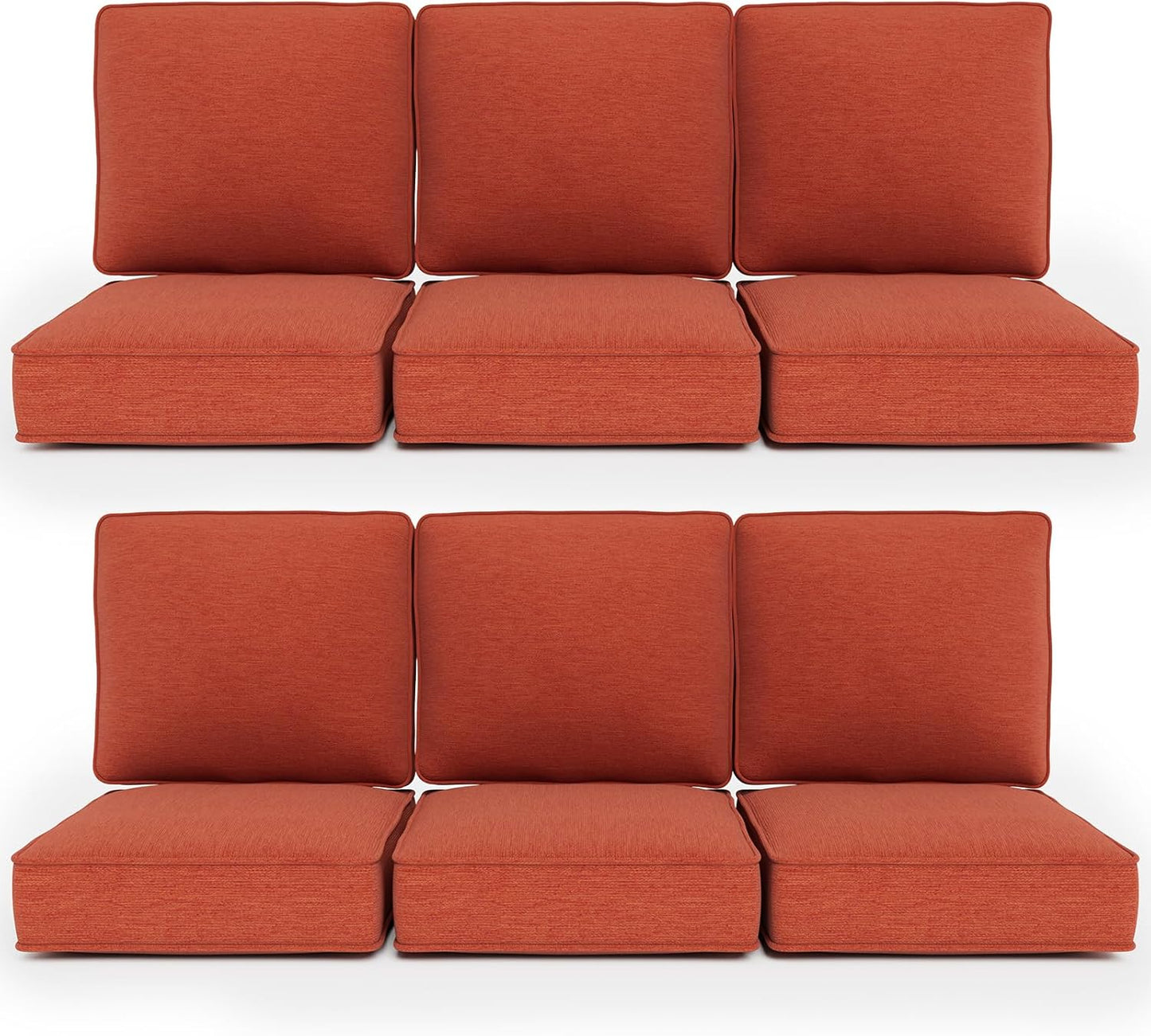 24" x 23" Outdoor Chair Cushions, High-Density Foam Deep Seat Patio Cushions Olefin Fabric & Removable Zipper Cover Outdoor Furniture Replacement Cushions Set of 5 for Chair Sofa Couch - Beige