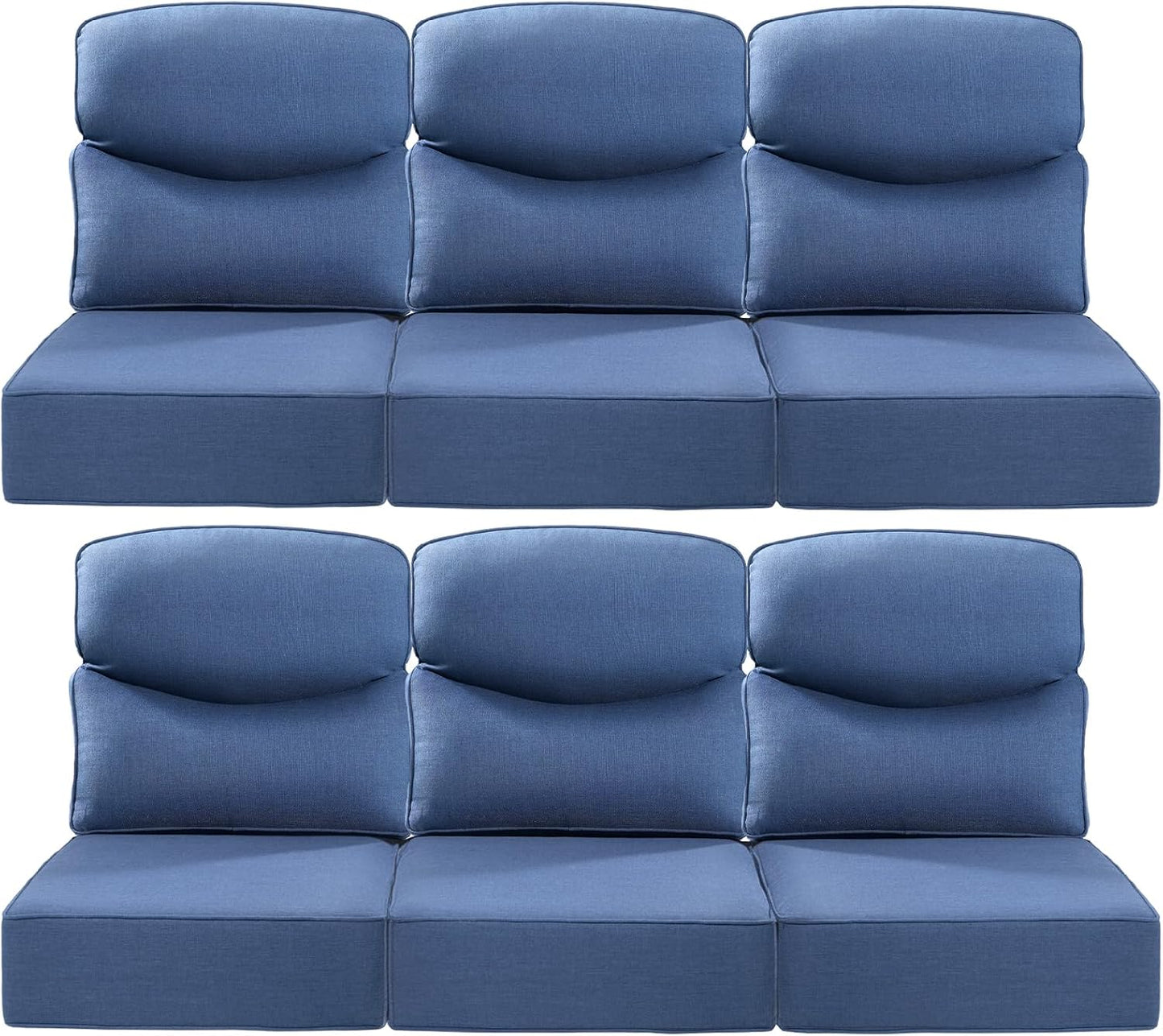 Luxury 24x24x6 Outdoor Chair Cushions Set of 4 - Heavy Duty Water-Resistant Comfortable Cushion for Patio Furniture Set Dining Gliding Rocking Chairs Loveseat L-Shape Sofa - Beige
