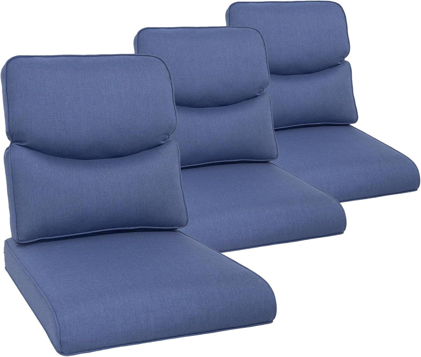 Outdoor Chair Cushions Set of 3, Waterproof 24x24 Patio Chair Cushion, 6" Thickened Seat Cushion for Outdoor Furniture, Couch Cushion Replacement, Include 3 Back & 3 Seat Cushions, Thick/Beige
