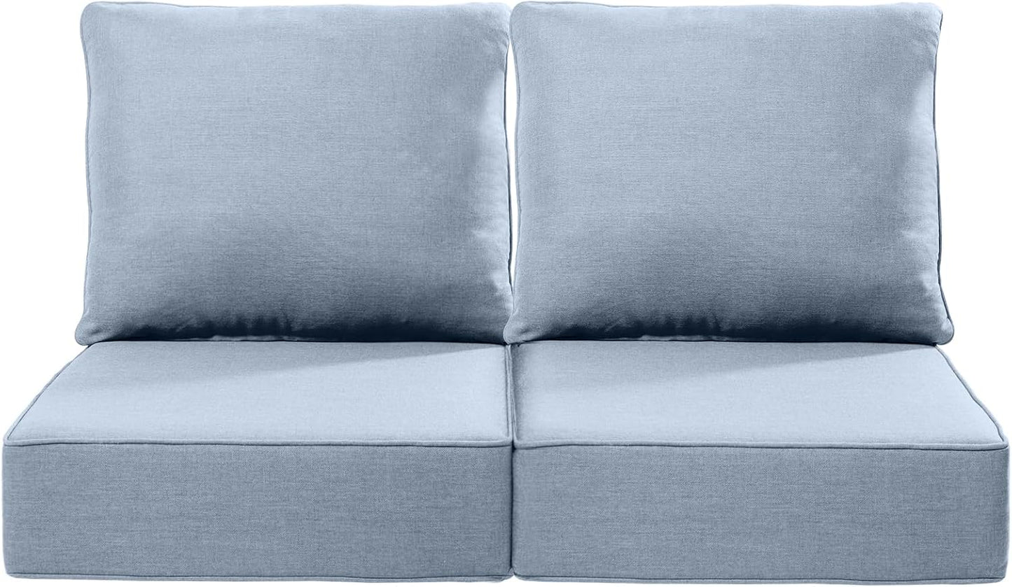 Luxury 24x24x6 Outdoor Chair Cushions Set of 4 - Heavy Duty Water-Resistant Comfortable Cushion for Patio Furniture Set Dining Gliding Rocking Chairs Loveseat L-Shape Sofa - Beige