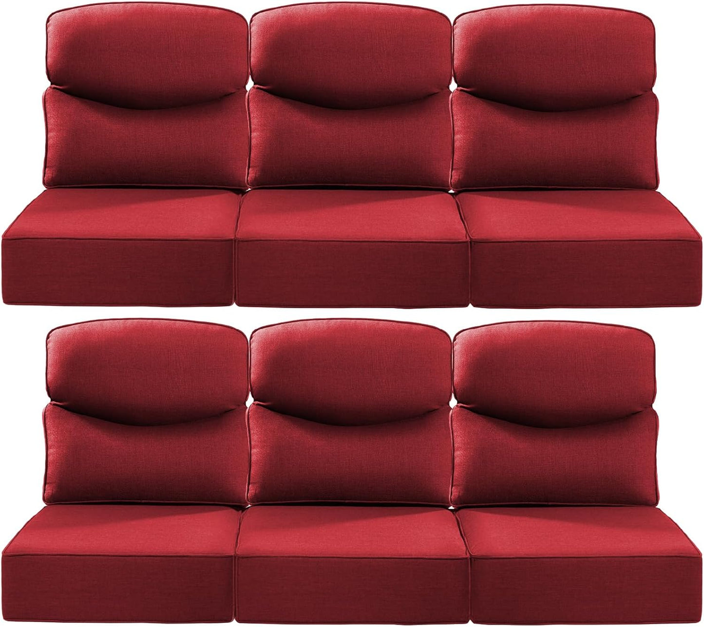 Luxury 24x24x6 Outdoor Chair Cushions Set of 4 - Heavy Duty Water-Resistant Comfortable Cushion for Patio Furniture Set Dining Gliding Rocking Chairs Loveseat L-Shape Sofa - Beige