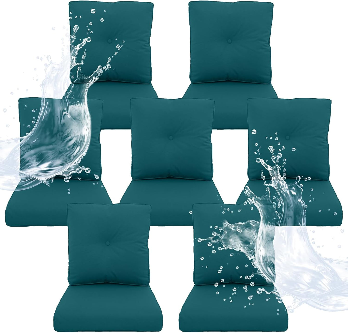 Outdoor Chair Cushions 5 Sets - 22 * 24" Patio Furniture Cushions with Removable Cover, 28D High Density Sponge Filling Outdoor Patio Cushions for Chairs, Rocker, Sofa and Loveseat - Grey