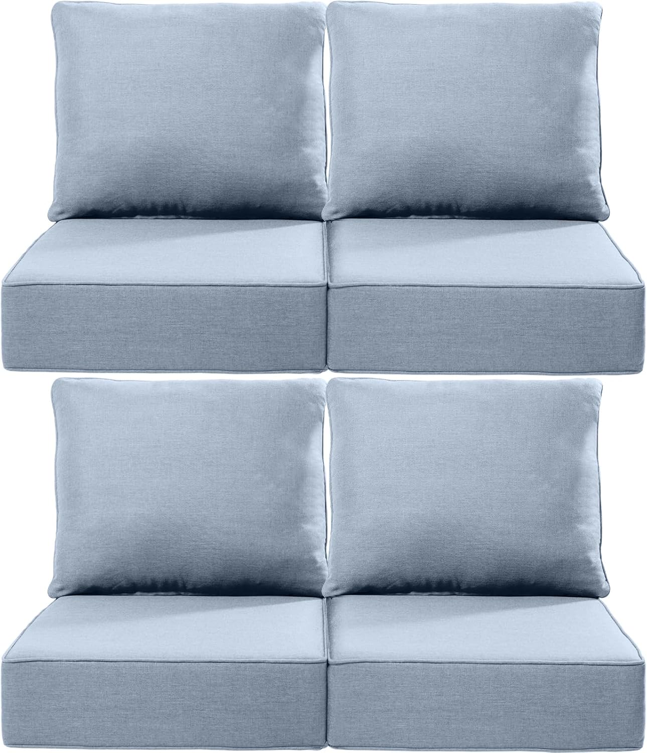Luxury 24x24x6 Outdoor Chair Cushions Set of 4 - Heavy Duty Water-Resistant Comfortable Cushion for Patio Furniture Set Dining Gliding Rocking Chairs Loveseat L-Shape Sofa - Beige