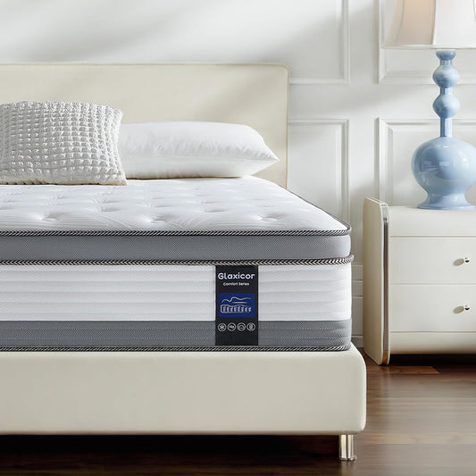 Full Size Double Mattress 12 inch - Deep Sleep Medium Firm Hybrid Mattresses with Memory Foam & Individually Pocket Springs, Fiberglass-Free Bed in a Box, Pressure Relief, Edge Support, CertiPUR-US