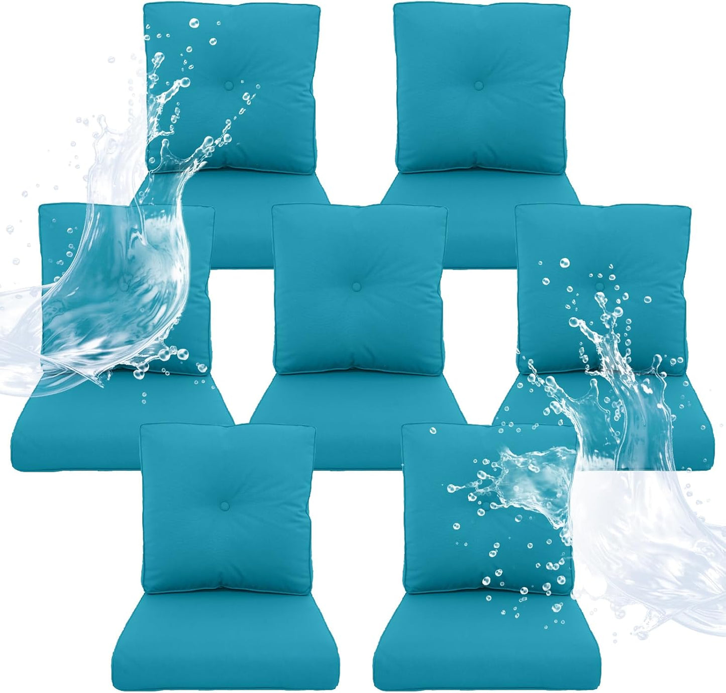 Outdoor Chair Cushions 5 Sets - 22 * 24" Patio Furniture Cushions with Removable Cover, 28D High Density Sponge Filling Outdoor Patio Cushions for Chairs, Rocker, Sofa and Loveseat - Grey