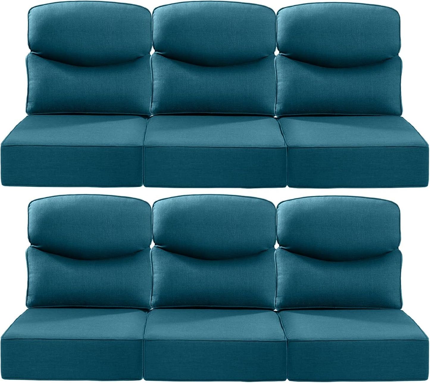 Luxury 24x24x6 Outdoor Chair Cushions Set of 4 - Heavy Duty Water-Resistant Comfortable Cushion for Patio Furniture Set Dining Gliding Rocking Chairs Loveseat L-Shape Sofa - Beige