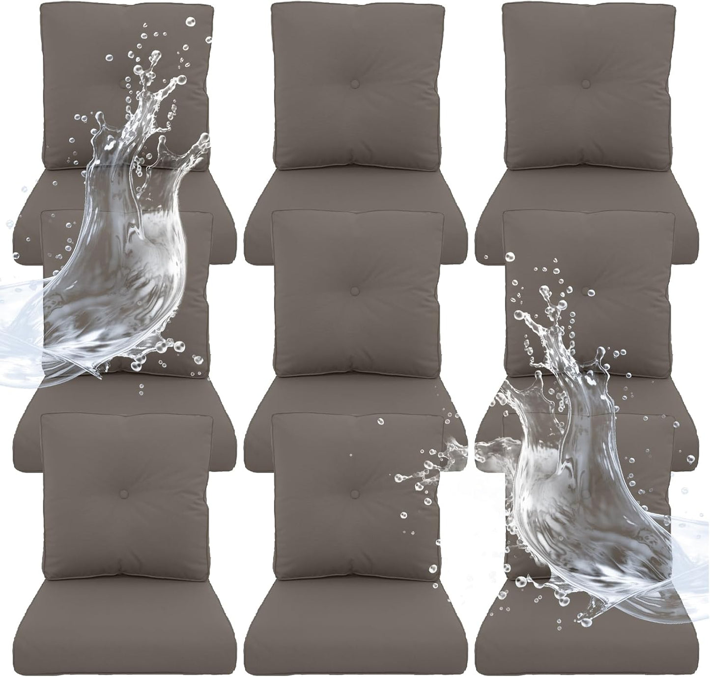Outdoor Chair Cushions 5 Sets - 22 * 24" Patio Furniture Cushions with Removable Cover, 28D High Density Sponge Filling Outdoor Patio Cushions for Chairs, Rocker, Sofa and Loveseat - Grey