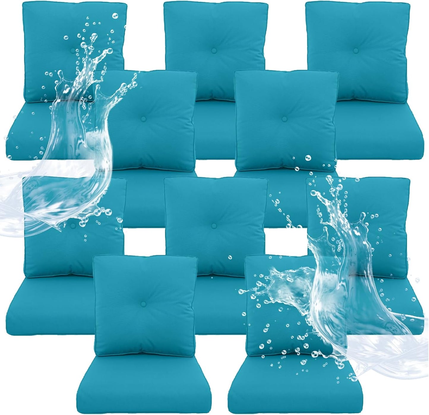 Outdoor Chair Cushions 5 Sets - 22 * 24" Patio Furniture Cushions with Removable Cover, 28D High Density Sponge Filling Outdoor Patio Cushions for Chairs, Rocker, Sofa and Loveseat - Grey