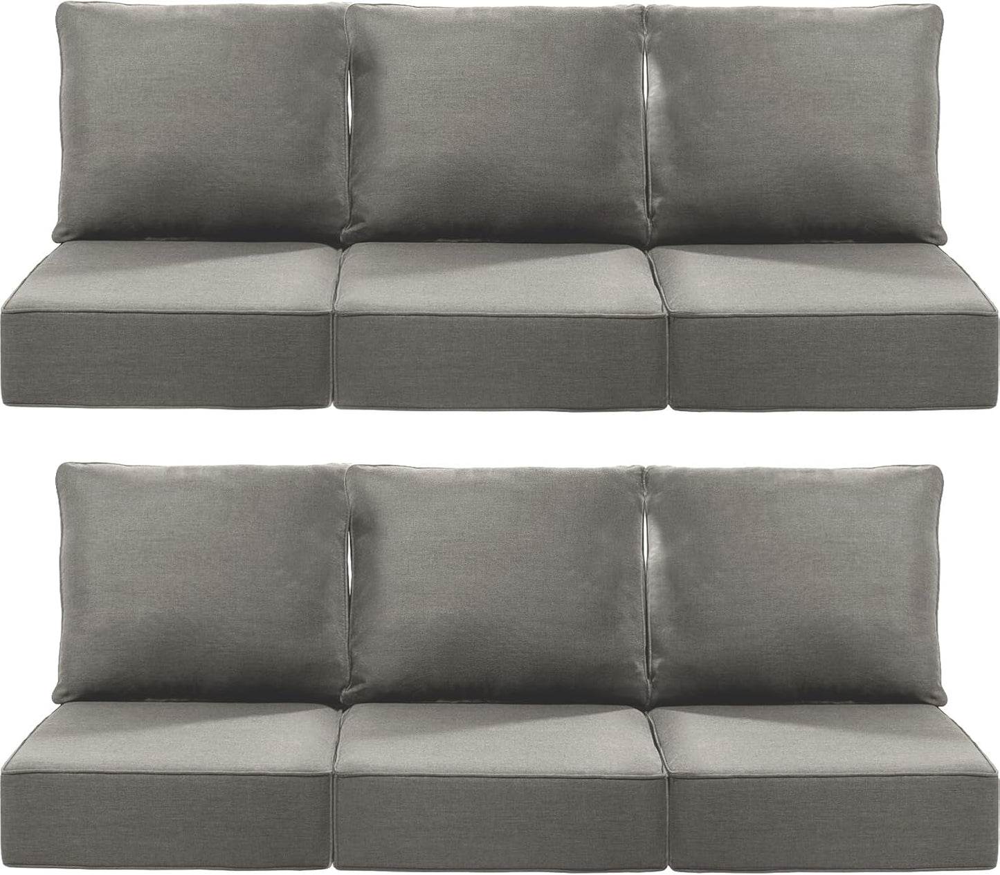 Luxury 24x24x6 Outdoor Chair Cushions Set of 4 - Heavy Duty Water-Resistant Comfortable Cushion for Patio Furniture Set Dining Gliding Rocking Chairs Loveseat L-Shape Sofa - Beige