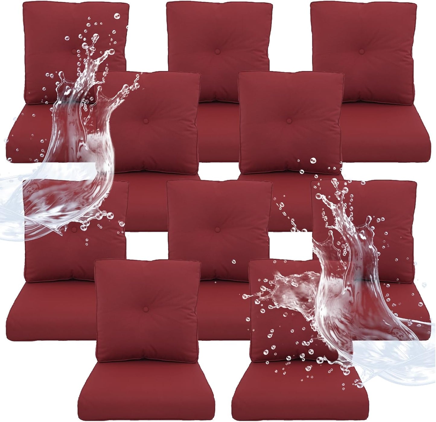 Outdoor Chair Cushions 5 Sets - 22 * 24" Patio Furniture Cushions with Removable Cover, 28D High Density Sponge Filling Outdoor Patio Cushions for Chairs, Rocker, Sofa and Loveseat - Grey