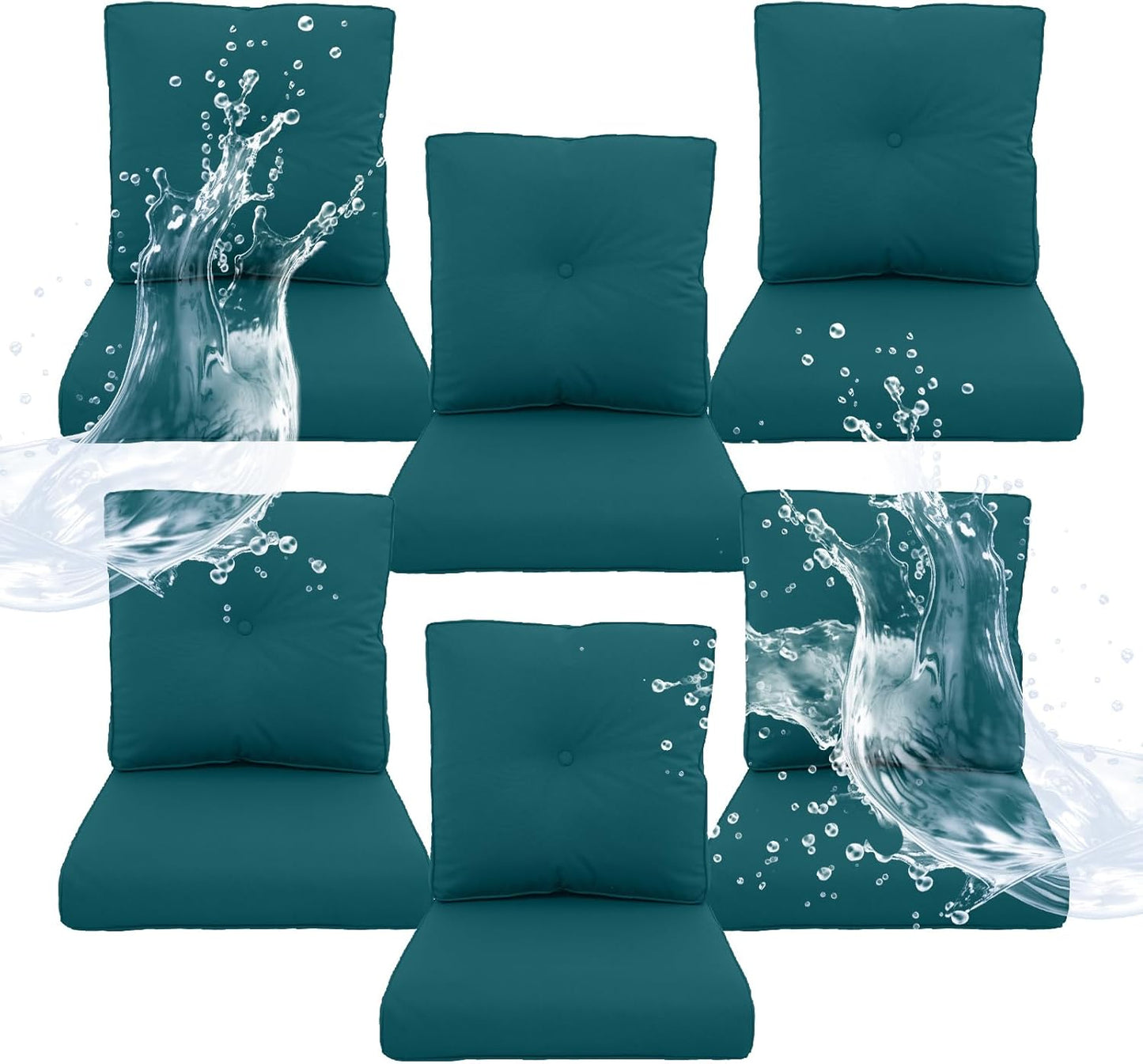 Outdoor Chair Cushions 5 Sets - 22 * 24" Patio Furniture Cushions with Removable Cover, 28D High Density Sponge Filling Outdoor Patio Cushions for Chairs, Rocker, Sofa and Loveseat - Grey