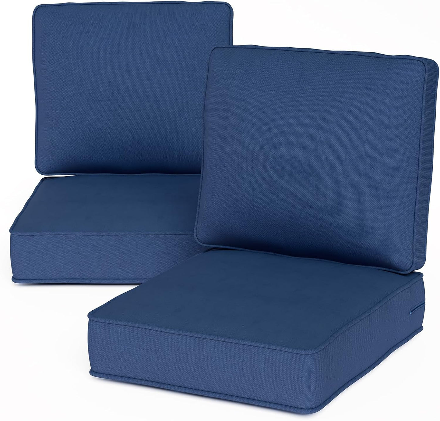 24" x 23" Outdoor Chair Cushions, High-Density Foam Deep Seat Patio Cushions Olefin Fabric & Removable Zipper Cover Outdoor Furniture Replacement Cushions Set of 5 for Chair Sofa Couch - Beige