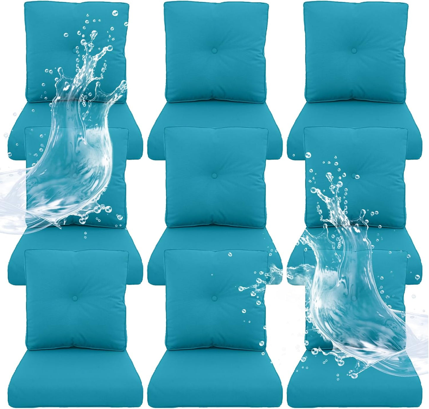 Outdoor Chair Cushions 5 Sets - 22 * 24" Patio Furniture Cushions with Removable Cover, 28D High Density Sponge Filling Outdoor Patio Cushions for Chairs, Rocker, Sofa and Loveseat - Grey