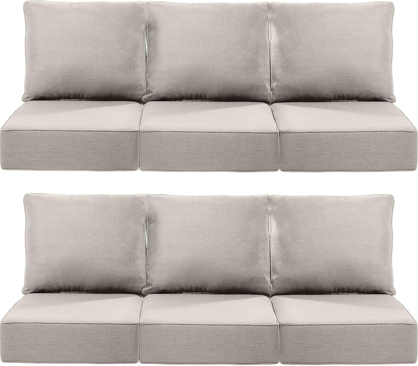 Luxury 24x24x6 Outdoor Chair Cushions Set of 4 - Heavy Duty Water-Resistant Comfortable Cushion for Patio Furniture Set Dining Gliding Rocking Chairs Loveseat L-Shape Sofa - Beige