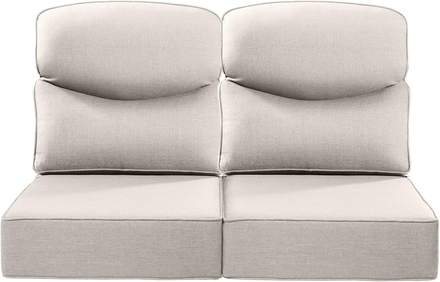 Luxury 24x24x6 Outdoor Chair Cushions Set of 4 - Heavy Duty Water-Resistant Comfortable Cushion for Patio Furniture Set Dining Gliding Rocking Chairs Loveseat L-Shape Sofa - Beige
