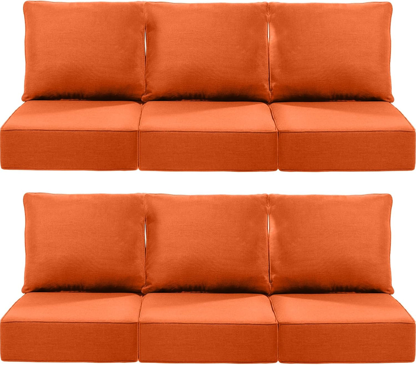 Luxury 24x24x6 Outdoor Chair Cushions Set of 4 - Heavy Duty Water-Resistant Comfortable Cushion for Patio Furniture Set Dining Gliding Rocking Chairs Loveseat L-Shape Sofa - Beige