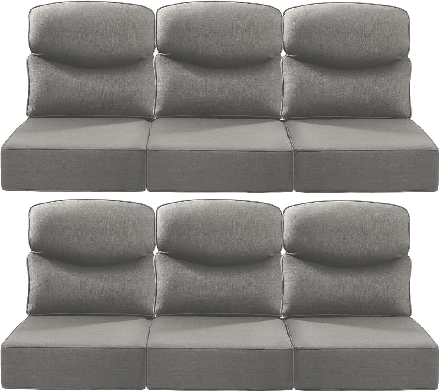 Luxury 24x24x6 Outdoor Chair Cushions Set of 4 - Heavy Duty Water-Resistant Comfortable Cushion for Patio Furniture Set Dining Gliding Rocking Chairs Loveseat L-Shape Sofa - Beige