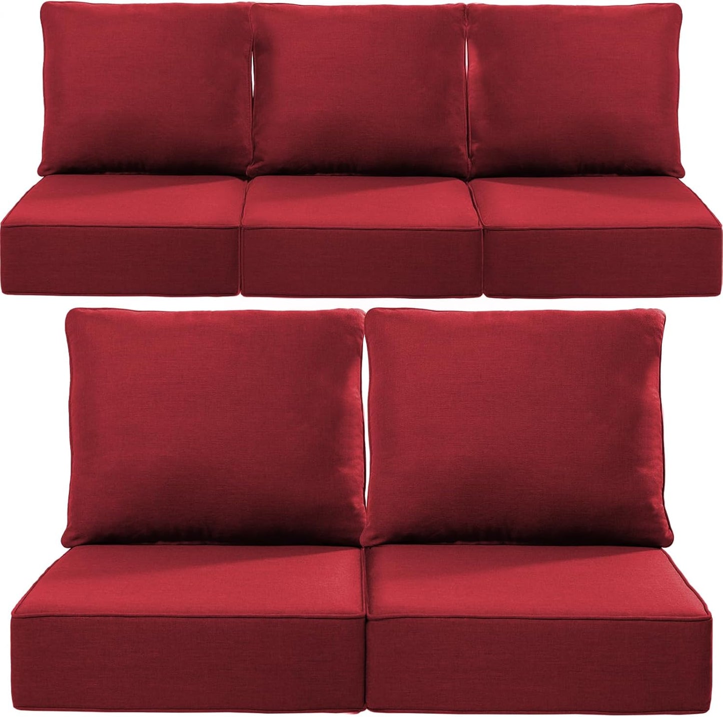 Luxury 24x24x6 Outdoor Chair Cushions Set of 4 - Heavy Duty Water-Resistant Comfortable Cushion for Patio Furniture Set Dining Gliding Rocking Chairs Loveseat L-Shape Sofa - Beige
