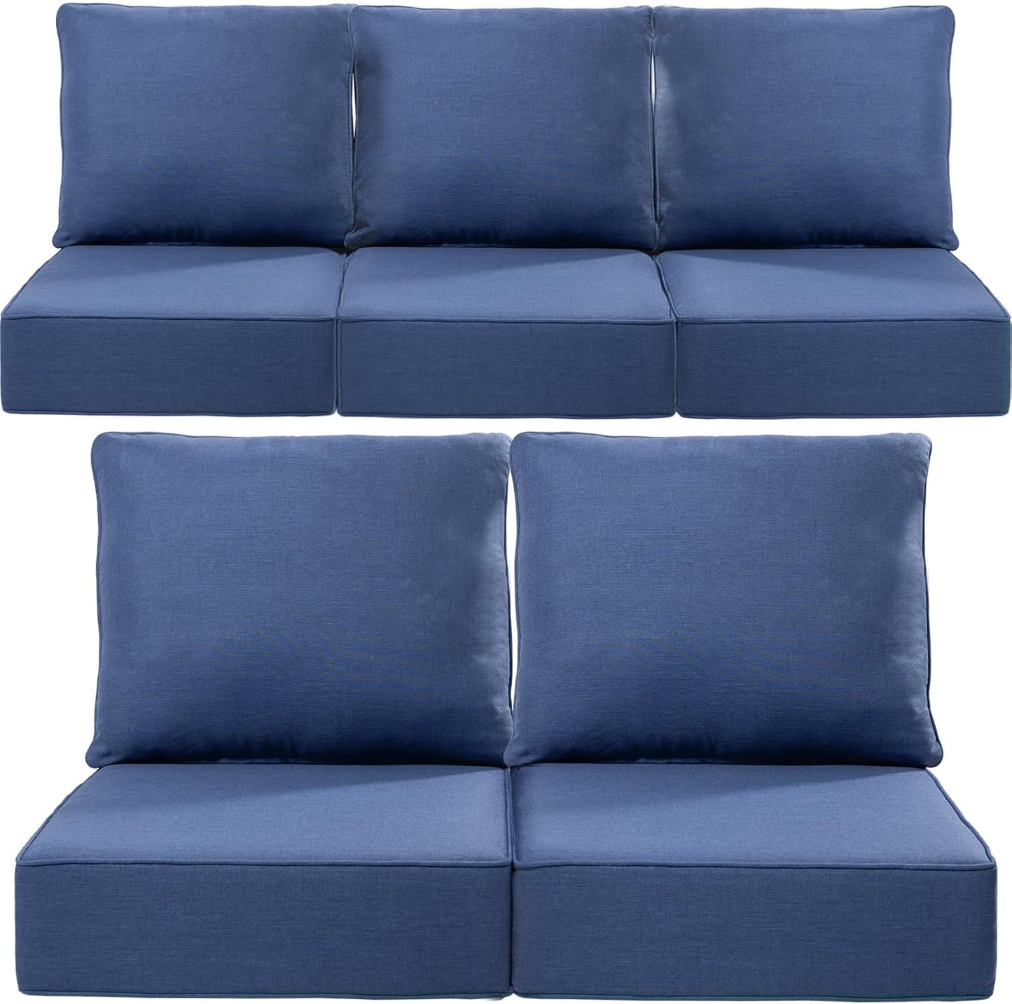 Luxury 24x24x6 Outdoor Chair Cushions Set of 4 - Heavy Duty Water-Resistant Comfortable Cushion for Patio Furniture Set Dining Gliding Rocking Chairs Loveseat L-Shape Sofa - Beige