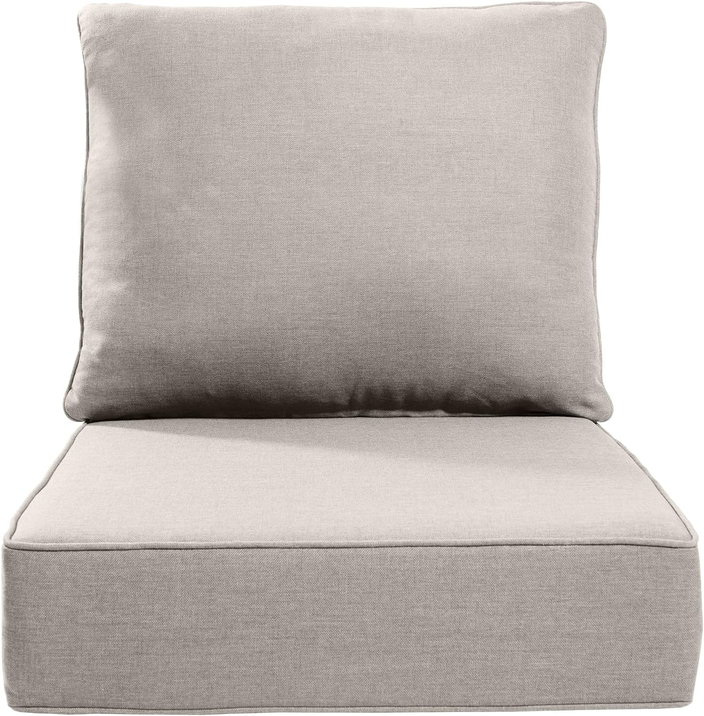 Luxury 24x24x6 Outdoor Chair Cushions Set of 4 - Heavy Duty Water-Resistant Comfortable Cushion for Patio Furniture Set Dining Gliding Rocking Chairs Loveseat L-Shape Sofa - Beige