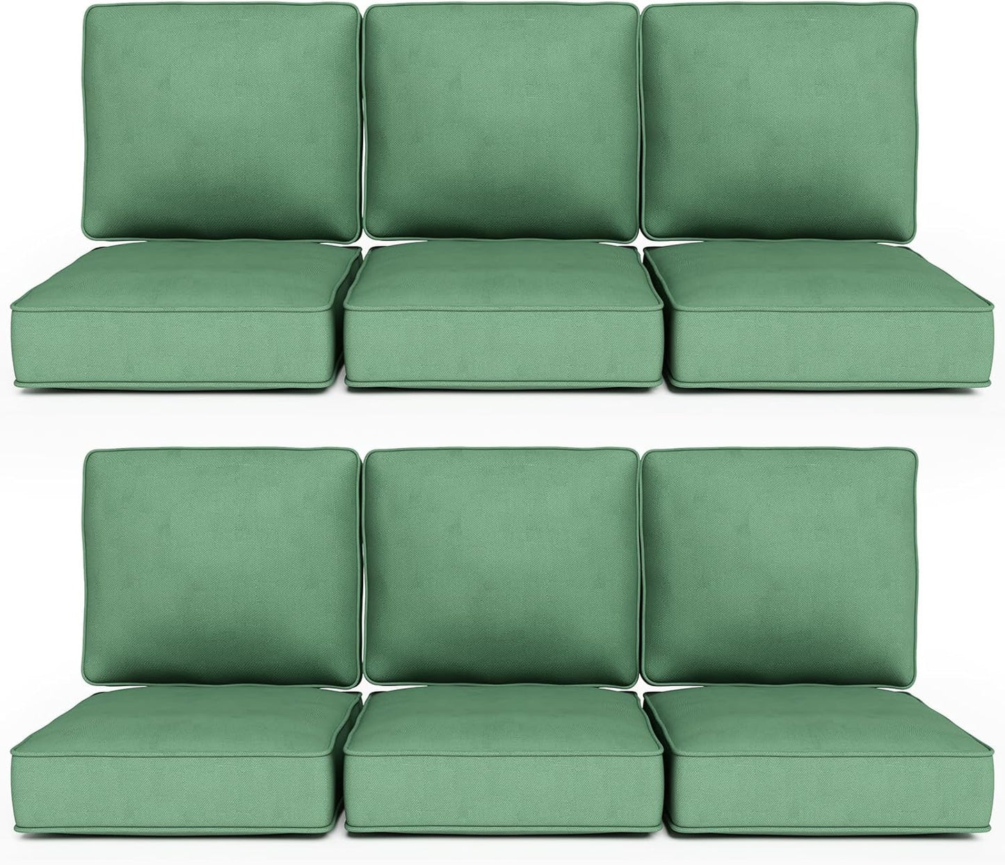 24" x 23" Outdoor Chair Cushions, High-Density Foam Deep Seat Patio Cushions Olefin Fabric & Removable Zipper Cover Outdoor Furniture Replacement Cushions Set of 5 for Chair Sofa Couch - Beige