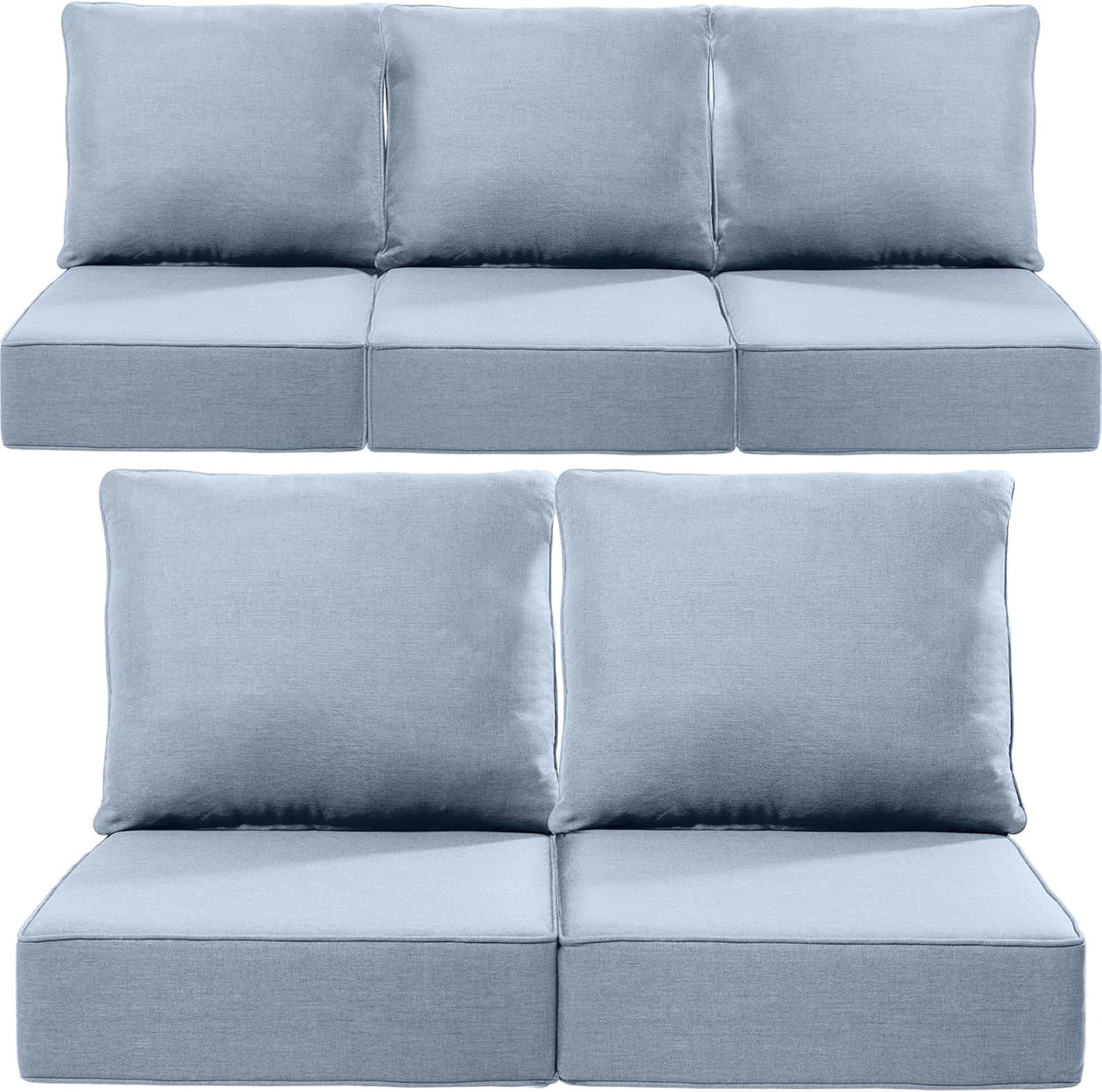 Luxury 24x24x6 Outdoor Chair Cushions Set of 4 - Heavy Duty Water-Resistant Comfortable Cushion for Patio Furniture Set Dining Gliding Rocking Chairs Loveseat L-Shape Sofa - Beige