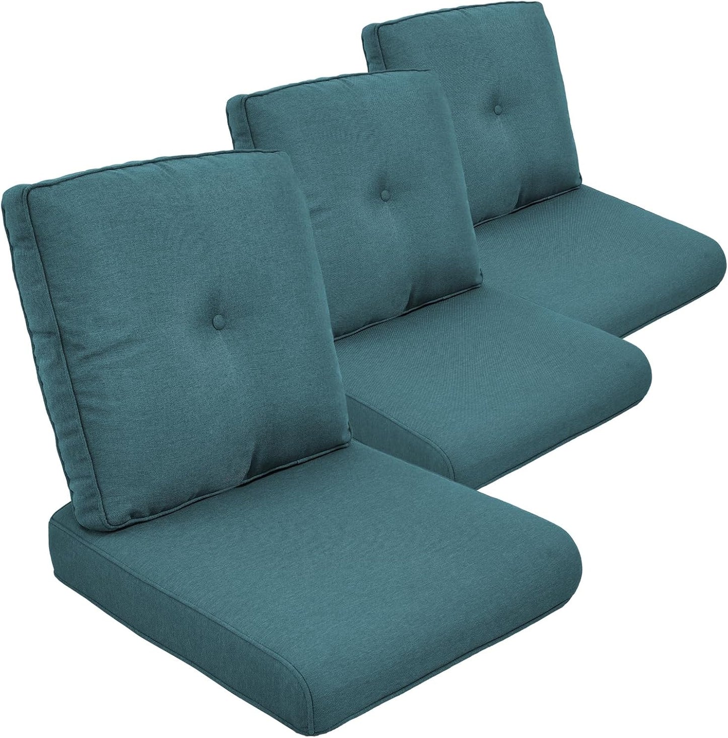 Outdoor Chair Cushions Set of 3, Waterproof 24x24 Patio Chair Cushion, 6" Thickened Seat Cushion for Outdoor Furniture, Couch Cushion Replacement, Include 3 Back & 3 Seat Cushions, Thick/Beige